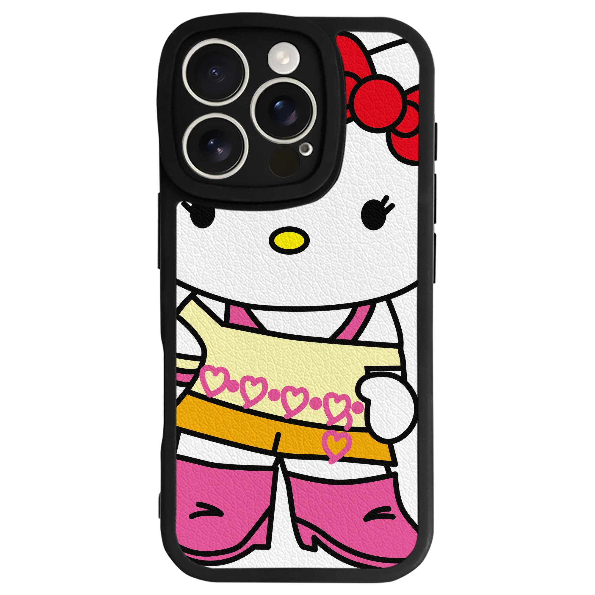 （画像用） Hello Kitty ハローキティ 【iPhone 16シリーズ対応】シリコンスマホケース（レザー調） 材質：シリコン